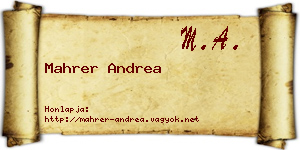 Mahrer Andrea névjegykártya